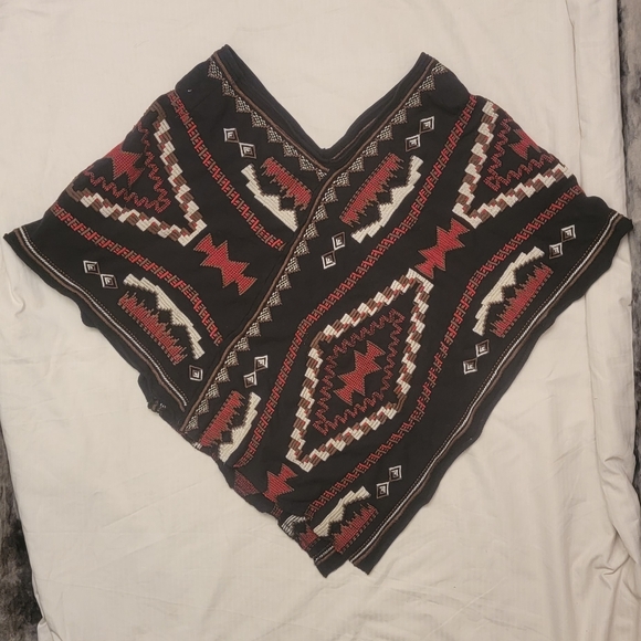 Johnny Was navy southwestern embroidered poncho S $285 - Picture 13 of 16